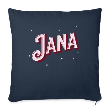 Jana names personalized - Sofa pillowcase 17,3'' x 17,3'' (45 x 45 cm) - navy - Front
