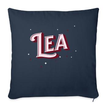 Nom de Léa personnalisé - Housse de coussin décorative 45 x 45 cm - bleu marine - Devant
