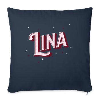 Lina name personalized - Sofa pillowcase 17,3'' x 17,3'' (45 x 45 cm) - navy - Front