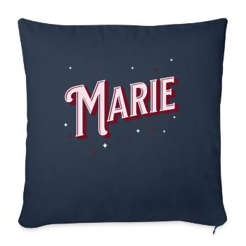 Nom Marie personnalisé - Housse de coussin décorative 45 x 45 cm - bleu marine - Devant