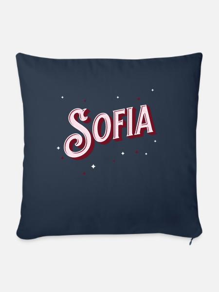 Sofia Namen personalisiert - Sofakissenbezug 45 x 45 cm - Navy