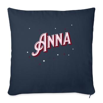 Anna nomme des noms personnalisés - Housse de coussin décorative 45 x 45 cm - bleu marine - Devant