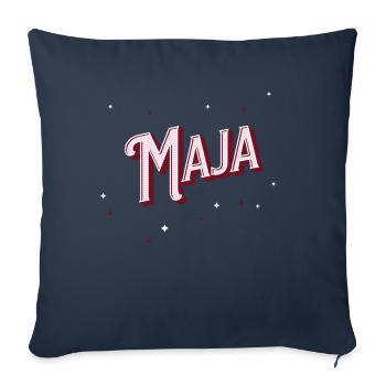 Nom Maja Personnalisé - Housse de coussin décorative 45 x 45 cm - bleu marine - Devant