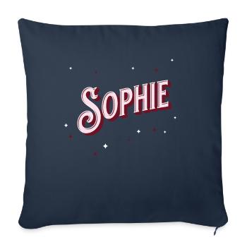 Noms Sophie personnalisés - Housse de coussin décorative 45 x 45 cm - bleu marine - Devant