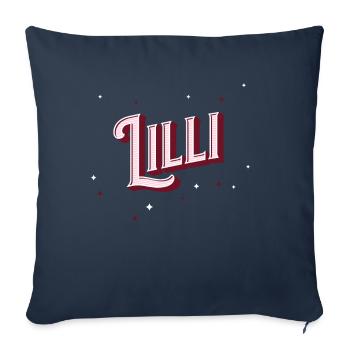 Lilli name personalized - Sofa pillowcase 17,3'' x 17,3'' (45 x 45 cm) - navy - Front