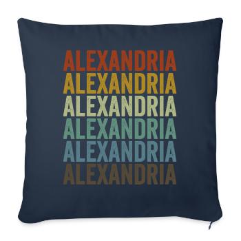 Alexandrie Egypte Rétro Vintage - Housse de coussin décorative 45 x 45 cm - bleu marine - Devant