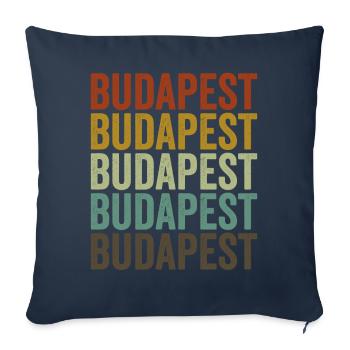 Budapest Hungary Retro Vintage - Sofa pillowcase 17,3'' x 17,3'' (45 x 45 cm) - navy - Front