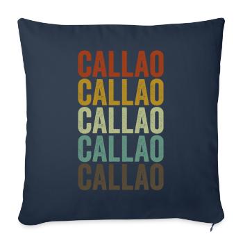 Callao Pérou Rétro Vintage - Housse de coussin décorative 45 x 45 cm - bleu marine - Devant