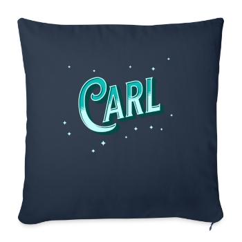 Carl Names personnalisé - Housse de coussin décorative 45 x 45 cm - bleu marine - Devant