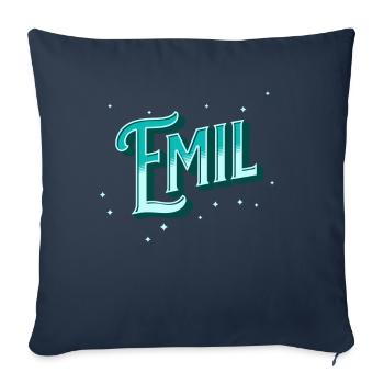 Nom Emil personnalisé - Housse de coussin décorative 45 x 45 cm - bleu marine - Devant