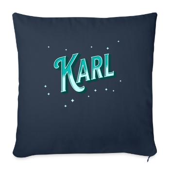 Karl name personalized - Sofa pillowcase 17,3'' x 17,3'' (45 x 45 cm) - navy - Front
