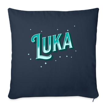 Luka name personalized - Sofa pillowcase 17,3'' x 17,3'' (45 x 45 cm) - navy - Front