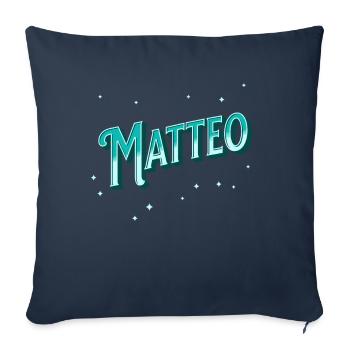 Matteo Namen personalisiert - Sofakissenbezug 45 x 45 cm - Navy - Vorne