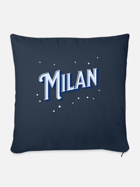 Milan Namen personalisiert - Sofakissenbezug 45 x 45 cm - Navy