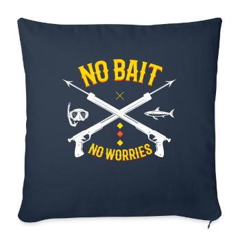 Pas d’appât Pêche au harpon Harpoon Diver - Housse de coussin décorative 45 x 45 cm - bleu marine - Devant