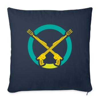 Harpon de chasse sous-marine Plongeurs Plongée - Housse de coussin décorative 45 x 45 cm - bleu marine - Devant