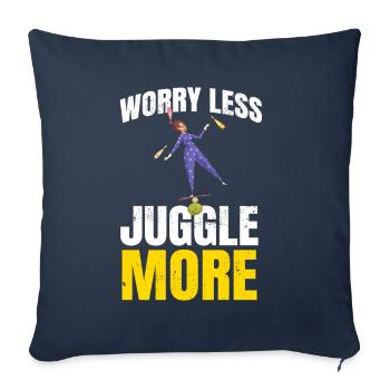 Souci moins Jongler Jongler Jongler - Housse de coussin décorative 45 x 45 cm - bleu marine - Devant