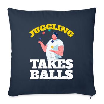 Jongler prend des balles Jongler Jongler - Housse de coussin décorative 45 x 45 cm - bleu marine - Devant