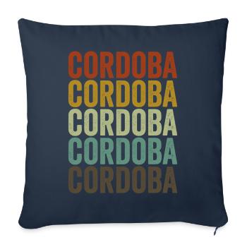 Cordoba Argentine Rétro Vintage - Housse de coussin décorative 45 x 45 cm - bleu marine - Devant