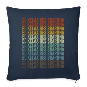 El Kelaa de Srarhna Maroc Rétro Vintage - Housse de coussin décorative 45 x 45 cm - bleu marine - Devant