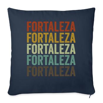 Fortaleza Brésil Rétro Vintage - Housse de coussin décorative 45 x 45 cm - bleu marine - Devant