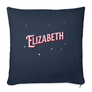 Nom Elizabeth personnalisé - Housse de coussin décorative 45 x 45 cm - bleu marine - Devant