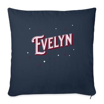 Evelyn name personalized - Sofa pillowcase 17,3'' x 17,3'' (45 x 45 cm) - navy - Front