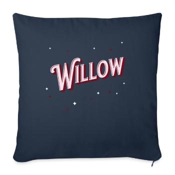 Nom de saule personnalisé - Housse de coussin décorative 45 x 45 cm - bleu marine - Devant