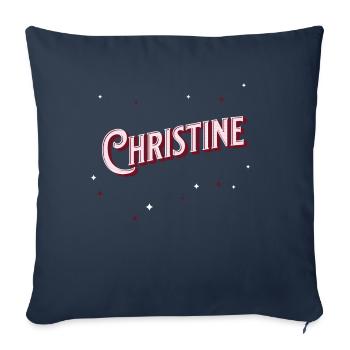 Christine noms personnalisés - Housse de coussin décorative 45 x 45 cm - bleu marine - Devant