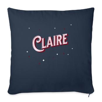 Claire name personalized - Sofa pillowcase 17,3'' x 17,3'' (45 x 45 cm) - navy - Front