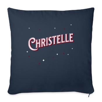 Noms Christelle personnalisés - Housse de coussin décorative 45 x 45 cm - bleu marine - Devant