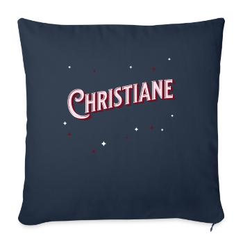Nom Christiane personnalisé - Housse de coussin décorative 45 x 45 cm - bleu marine - Devant