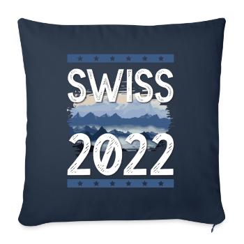 Swiss 2022 - Sofa pillowcase 17,3'' x 17,3'' (45 x 45 cm) - navy - Front