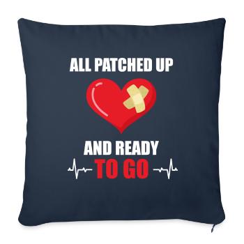 Tous rafistolés prêts à partir crise cardiaque crise cardiaque - Housse de coussin décorative 45 x 45 cm - bleu marine - Devant
