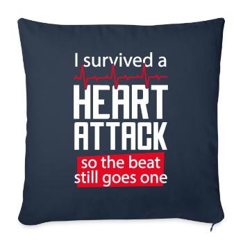 Le rythme de la crise cardiaque survivant va toujours un - Housse de coussin décorative 45 x 45 cm - bleu marine - Devant