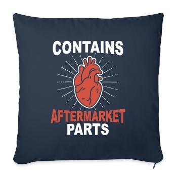 Contient des pièces de rechange Cadeau de chirurgie cardiaque - Housse de coussin décorative 45 x 45 cm - bleu marine - Devant