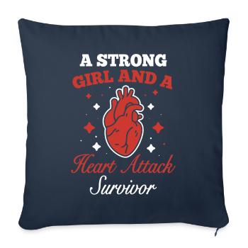 Strong Woman Surviving Heart Attack Heart Attack - Sofa pillowcase 17,3'' x 17,3'' (45 x 45 cm) - navy - Front