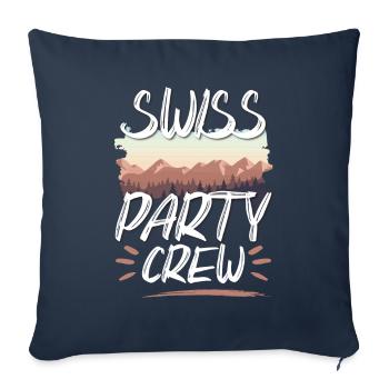 Swiss Party Crew - Housse de coussin décorative 45 x 45 cm - bleu marine - Devant