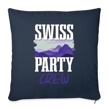 Swiss Party Crew - Housse de coussin décorative 45 x 45 cm - bleu marine - Devant