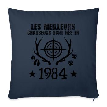 Chasseur | Anniversaire chasseur 1984 cadeau 1984 - Housse de coussin décorative 45 x 45 cm - bleu marine - Devant