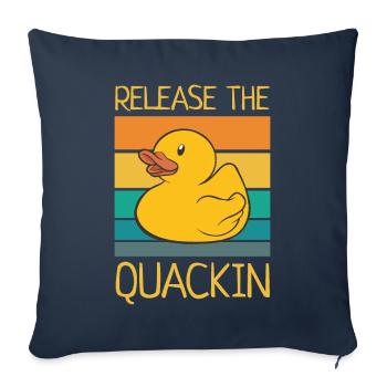 Release The Quackin Rubber Duck Yellow Retro Ducky - Sofa pillowcase 17,3'' x 17,3'' (45 x 45 cm) - navy - Front