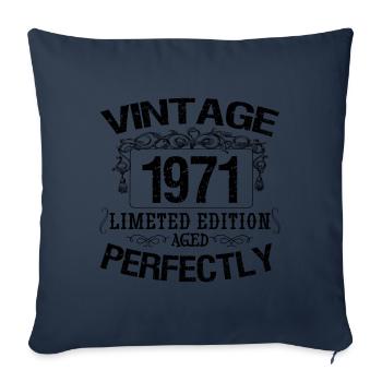 1971 Vintage | Limited edition 1971 aged perfectly - Sofa pillowcase 17,3'' x 17,3'' (45 x 45 cm) - navy - Front