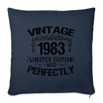 1983 Vintage | Limited edition 1983 aged perfectly - Sofa pillowcase 17,3'' x 17,3'' (45 x 45 cm) - navy - Front