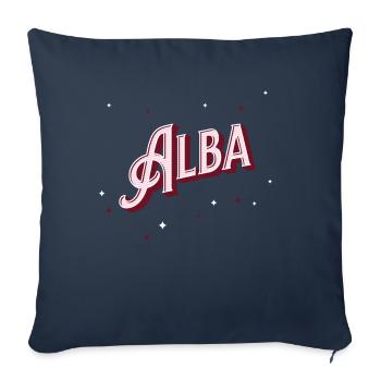 Nom Alba personnalisé - Housse de coussin décorative 45 x 45 cm - bleu marine - Devant