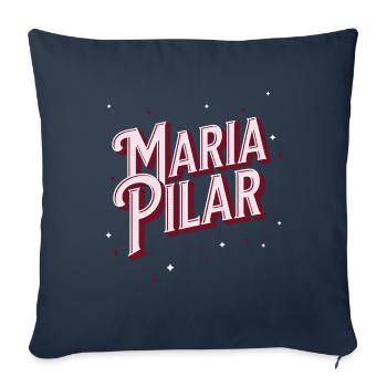 Maria Pilar nom personnalisé - Housse de coussin décorative 45 x 45 cm - bleu marine - Devant