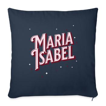 Nom Maria Isabel personnalisé - Housse de coussin décorative 45 x 45 cm - bleu marine - Devant
