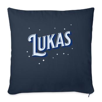 Lukas' name personalized - Sofa pillowcase 17,3'' x 17,3'' (45 x 45 cm) - navy - Front