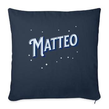 Matteo Namen personalisiert - Sofakissenbezug 45 x 45 cm - Navy - Vorne