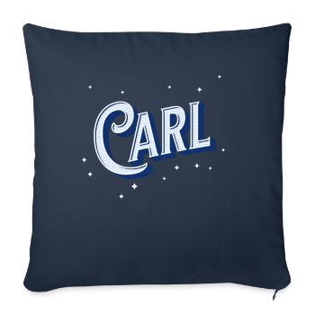 Carl Names personnalisé - Housse de coussin décorative 45 x 45 cm - bleu marine - Devant