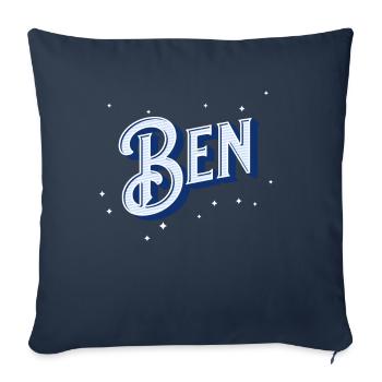 Ben names personalized - Sofa pillowcase 17,3'' x 17,3'' (45 x 45 cm) - navy - Front